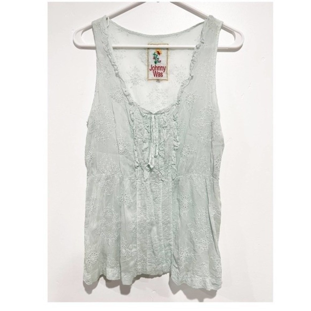 Johnny Was Light Blue Tank